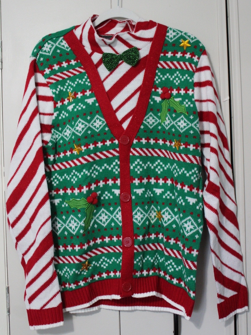 Men's Ugly Christmas Holiday Sweater - Red & Green